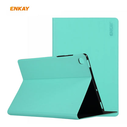 For Samsung Galaxy Tab S6 Lite P610 / P615 / Tab S6 Lite 2022 / P613 / P619 ENKAY Elastic Leather Tablet Case with Holder(Cyan) by ENKAY