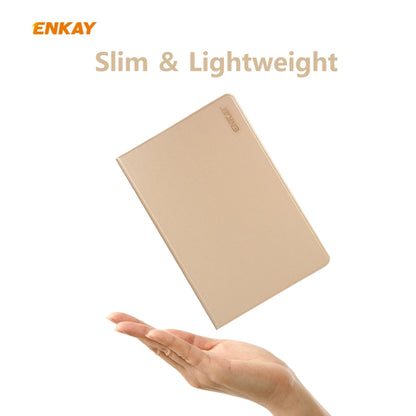 For Samsung Galaxy Tab S6 Lite P610 / P615 / Tab S6 Lite 2022 / P613 / P619 ENKAY Elastic Leather Tablet Case with Holder(Cyan) by ENKAY