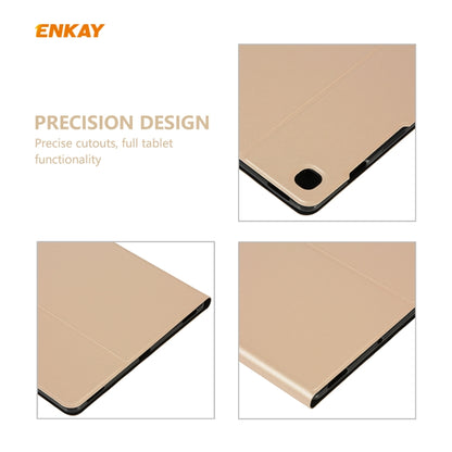 For Samsung Galaxy Tab S6 Lite P610 / P615 / Tab S6 Lite 2022 / P613 / P619 ENKAY Elastic Leather Tablet Case with Holder(Cyan) by ENKAY