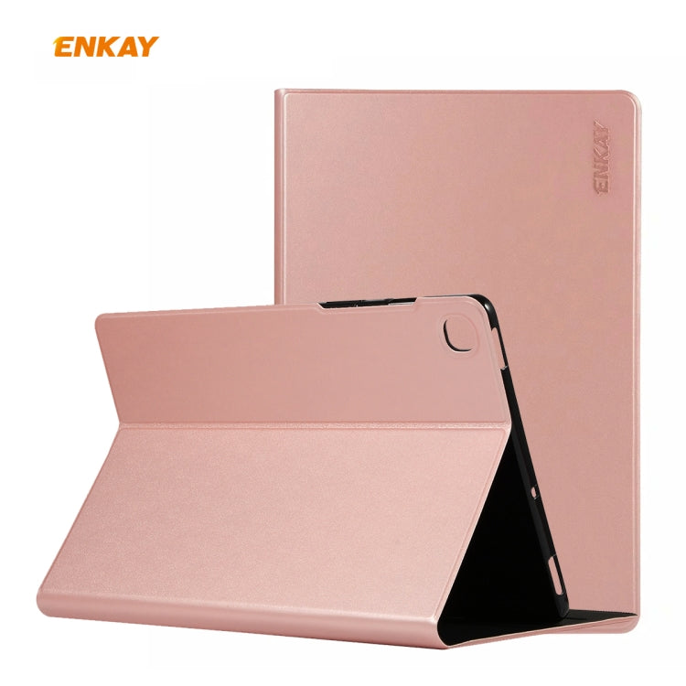 For Samsung Galaxy Tab S6 Lite P610 / P615 / Tab S6 Lite 2022 / P613 / P619 ENKAY Elastic Leather Tablet Case with Holder(Pink) by ENKAY