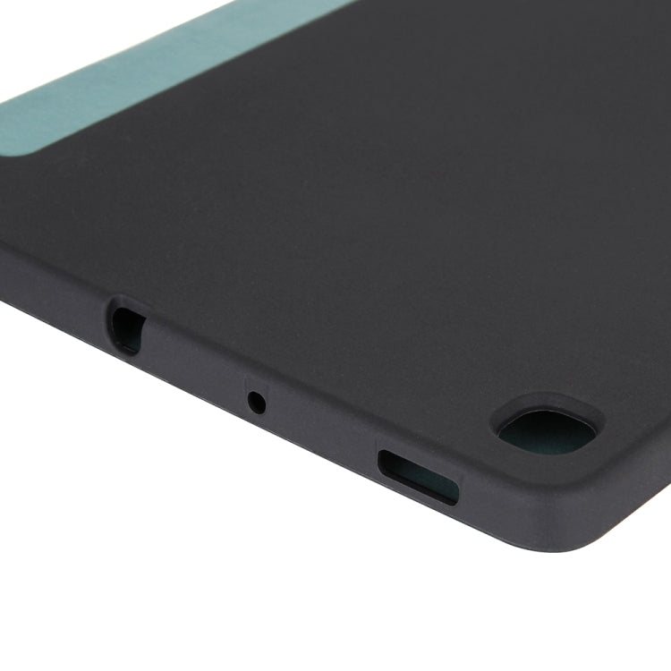 For Samsung Galaxy S6 Lite P610 Honeycomb Ventilation Foldable Deformation Horizontal Flip PU Leather Case with 3-Folding Holder & Pen Slot & Smart Sleep / Wake-up(Dark Night Green) by bashfashion