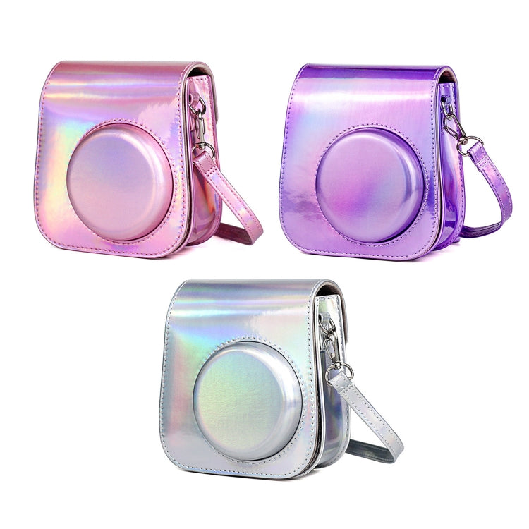 Richwell Portable Aurora PU Leather Camera Case Camera Bag with Shoulder Strap, Suitable for Fujifilm Instax Mini 11(Rose Pink) by Richwell