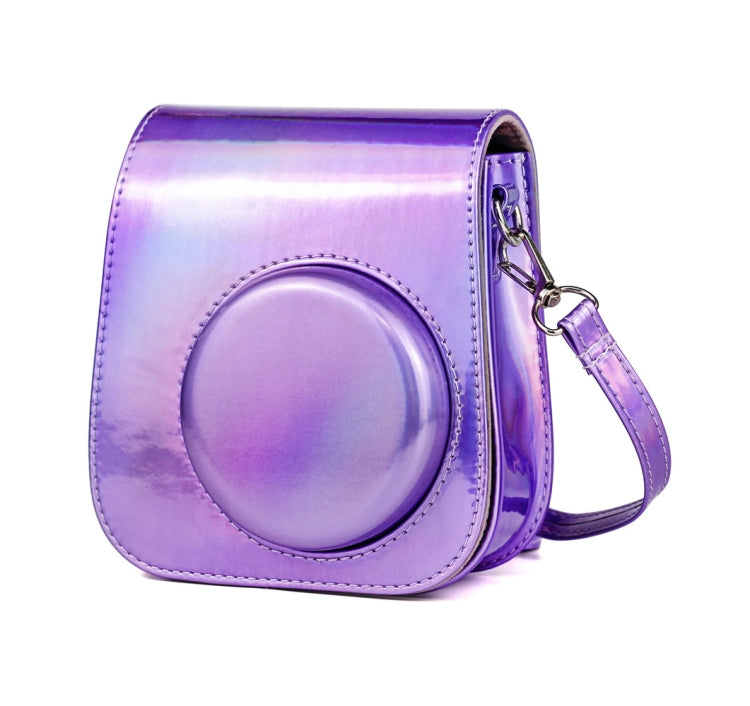 Richwell Portable Aurora PU Leather Camera Case Camera Bag with Shoulder Strap, Suitable for Fujifilm Instax Mini 11(Purple) by Richwell