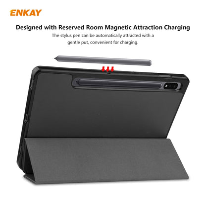 ENKAY ENK-8011 PU Leather + TPU Smart Case with Pen Slot for Samsung Galaxy Tab S8 / Galaxy Tab S7 11.0 T870 / T875(Black) by ENKAY
