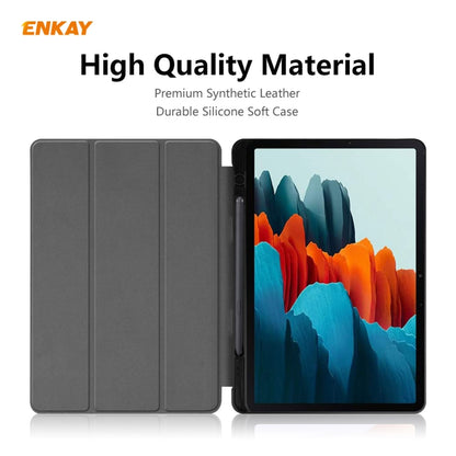 ENKAY ENK-8011 PU Leather + TPU Smart Case with Pen Slot for Samsung Galaxy Tab S8 / Galaxy Tab S7 11.0 T870 / T875(Light Blue) by ENKAY