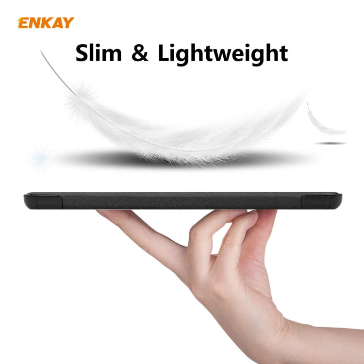 ENKAY ENK-8010 PU Leather + Plastic Smart Case with Three-folding Holder for Samsung Galaxy Tab S8 / Galaxy Tab S7 11.0 T870 / T875(Black) by ENKAY