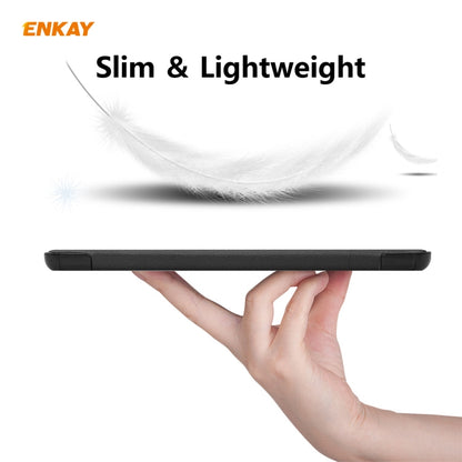 ENKAY ENK-8009 For Samsung Galaxy Tab A7 10.4 T500 / T505 2020 / 2022 PU Leather + Plastic Smart Case with Three-folding Holder(Black) by ENKAY