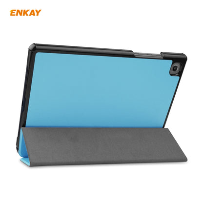ENKAY ENK-8009 For Samsung Galaxy Tab A7 10.4 T500 / T505 2020 / 2022 PU Leather + Plastic Smart Case with Three-folding Holder(Light Blue) by ENKAY