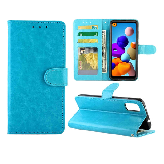 For Samsung Galaxy M51 (Side Fingerprint) Crazy Horse Texture Leather Horizontal Flip Protective Case with Holder & Card Slots & Wallet & Photo Frame(baby Blue) by bashfashion