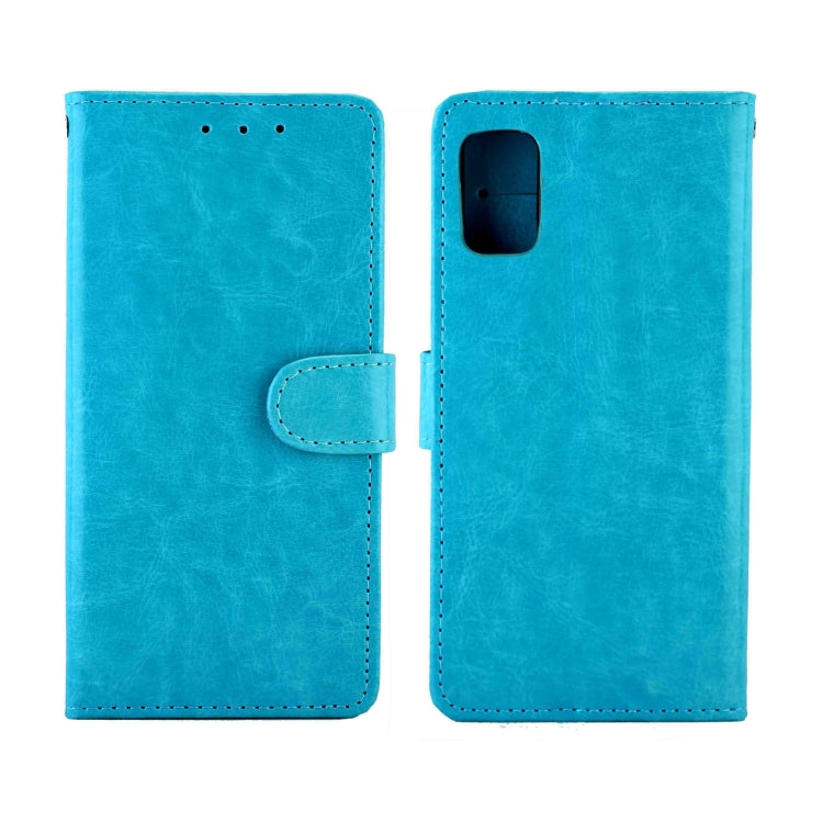 For Samsung Galaxy M51 (Side Fingerprint) Crazy Horse Texture Leather Horizontal Flip Protective Case with Holder & Card Slots & Wallet & Photo Frame(baby Blue) by bashfashion
