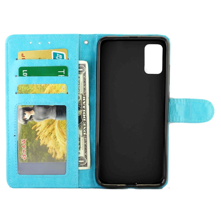 For Samsung Galaxy M51 (Side Fingerprint) Crazy Horse Texture Leather Horizontal Flip Protective Case with Holder & Card Slots & Wallet & Photo Frame(baby Blue) by bashfashion