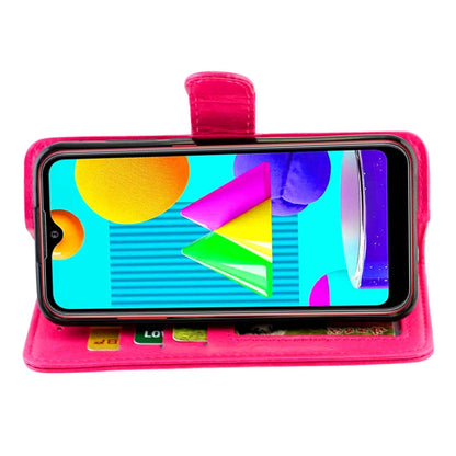 For Samsung Galaxy M01 Crazy Horse Texture Leather Horizontal Flip Protective Case with Holder & Card Slots & Wallet & Photo Frame(Magenta) by bashfashion
