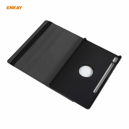 ENKAY for Samsung Galaxy Tab S8 / Galaxy Tab S7 11.0 T870 / T875 ENK-8012 360 Degree Rotation Litchi Texture Horizontal Flip PU Leather Smart Case with Holder & Sleep / Wake-up(Black) by ENKAY