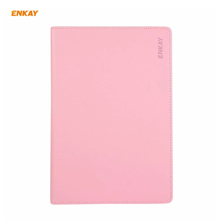 ENKAY for Samsung Galaxy Tab S8 / Galaxy Tab S7 11.0 T870 / T875 ENK-8012 360 Degree Rotation Litchi Texture Horizontal Flip PU Leather Smart Case with Holder & Sleep / Wake-up(Pink) by ENKAY