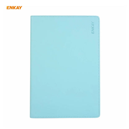 ENKAY for Samsung Galaxy Tab S8 / Galaxy Tab S7 11.0 T870 / T875 ENK-8012 360 Degree Rotation Litchi Texture Horizontal Flip PU Leather Smart Case with Holder & Sleep / Wake-up(Light Blue) by ENKAY