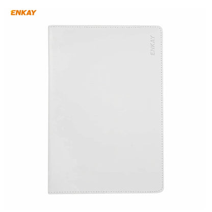 ENKAY for Samsung Galaxy Tab S8 / Galaxy Tab S7 11.0 T870 / T875 ENK-8012 360 Degree Rotation Litchi Texture Horizontal Flip PU Leather Smart Case with Holder & Sleep / Wake-up(White) by ENKAY
