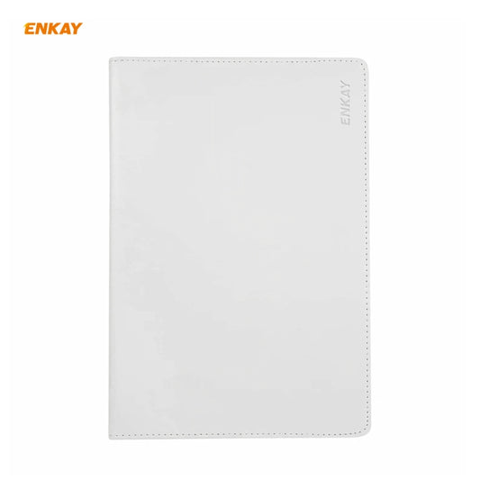 ENKAY for Samsung Galaxy Tab S8 / Galaxy Tab S7 11.0 T870 / T875 ENK-8012 360 Degree Rotation Litchi Texture Horizontal Flip PU Leather Smart Case with Holder & Sleep / Wake-up(White) by ENKAY