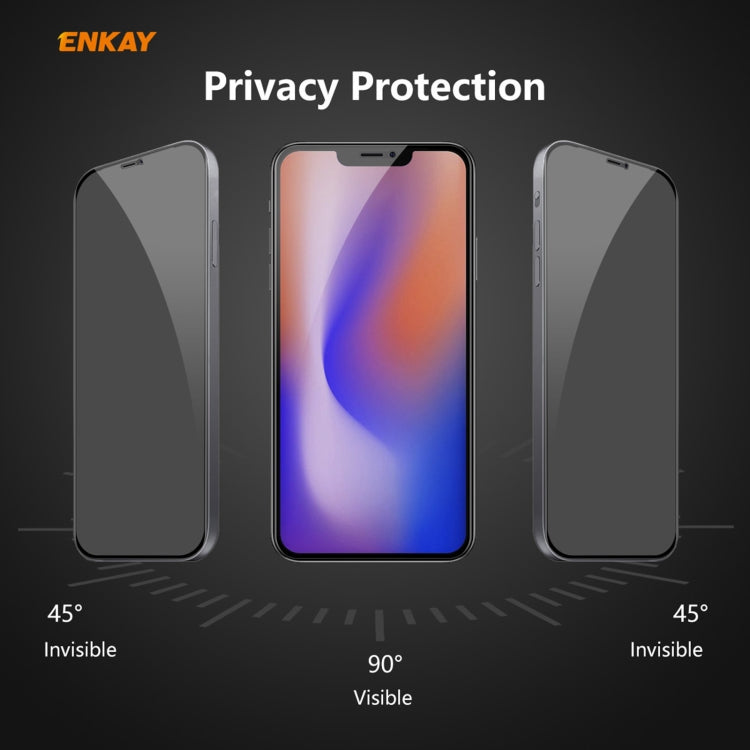 For iPhone 12 mini ENKAY 0.26mm 9H 6D Privacy Anti-spy Full Screen Tempered Glass Film by ENKAY
