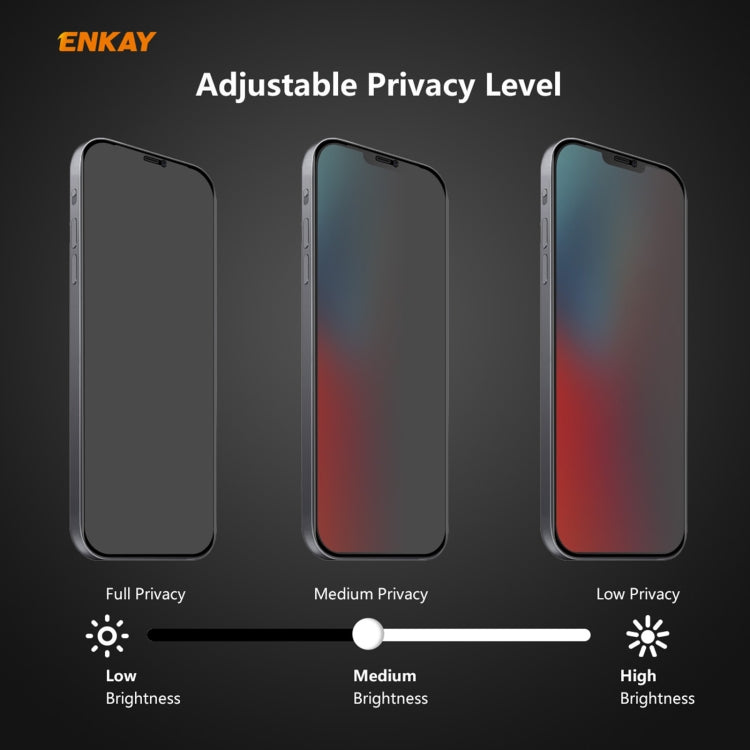 For iPhone 12 / 12 Pro ENKAY 0.26mm 9H 6D Privacy Anti-spy Full Screen Tempered Glass Film by ENKAY