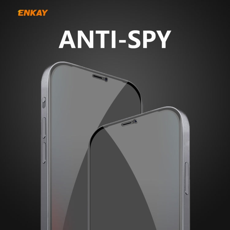 For iPhone 12 Pro Max ENKAY 0.26mm 9H 6D Privacy Anti-spy Full Screen Tempered Glass Film by ENKAY
