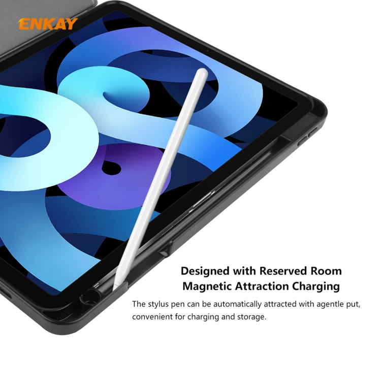 For iPad Air 11 2024 / Pro 11 2018 / Air 10.9 2022 ENKAY TPU Leather Smart Tablet Case with Pen Slot(Black) by ENKAY