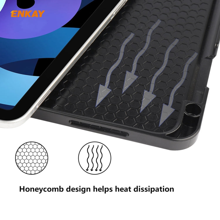 For iPad Air 11 2024 / Pro 11 2018 / Air 10.9 2022 ENKAY TPU Leather Smart Tablet Case with Pen Slot(Dark Blue) by ENKAY