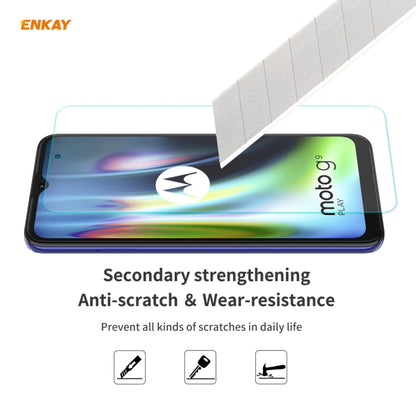 For Motorola Moto G9 / G9 Play Hat-Prince ENKAY Clear TPU Shockproof Case Soft Anti-slip Cover + 0.26mm 9H 2.5D Tempered Glass Protector Film by ENKAY