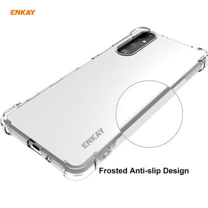 for Sony Xperia 5 II Hat-Prince ENKAY Clear TPU Shockproof Case Soft Anti-slip Cover + 0.26mm 9H 2.5D Tempered Glass Protector Film by ENKAY