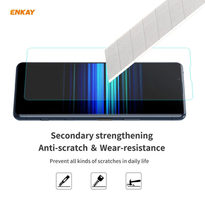 for Sony Xperia 5 II Hat-Prince ENKAY Clear TPU Shockproof Case Soft Anti-slip Cover + 0.26mm 9H 2.5D Tempered Glass Protector Film by ENKAY