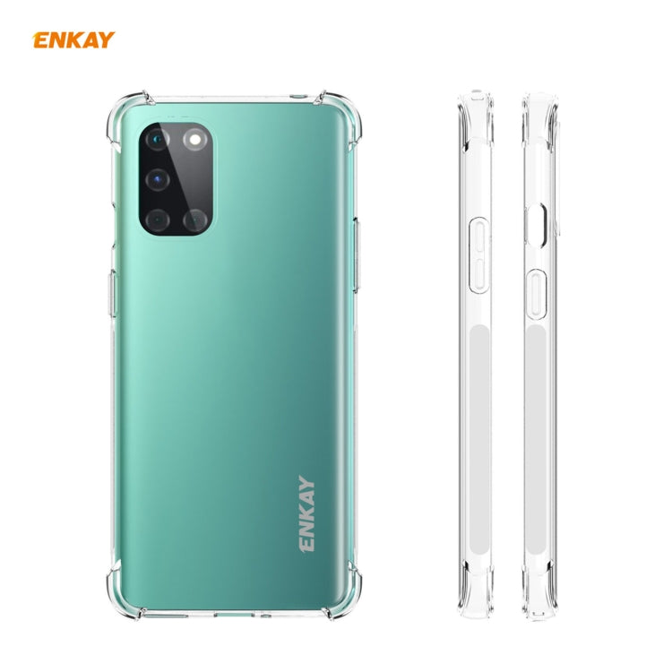 For OnePlus 8T Hat-Prince ENKAY Clear TPU Shockproof Case Soft Anti-slip Cover + 0.26mm 9H 2.5D Full Glue Full Coverage Tempered Glass Protector Film by ENKAY