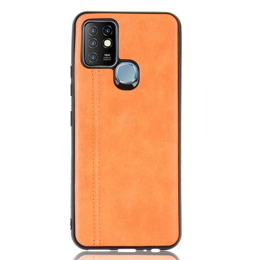 For Infinix Hot 10 Shockproof Sewing Cow Pattern Skin PC + PU + TPU Case(Orange) by idewei
