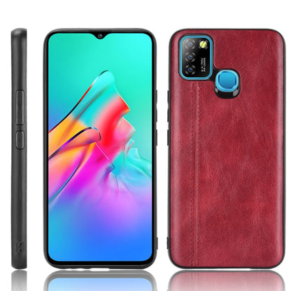 For Infinix Smart 5 Shockproof Sewing Cow Pattern Skin PC + PU + TPU Case(Red) by idewei