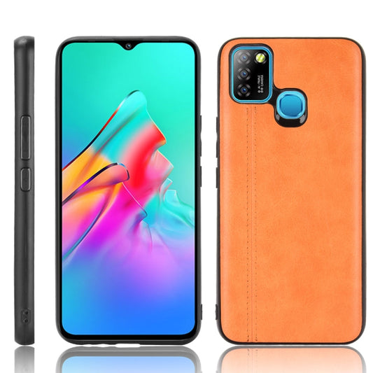 For Infinix Hot 10 Lite Shockproof Sewing Cow Pattern Skin PC + PU + TPU Case(Orange) by idewei