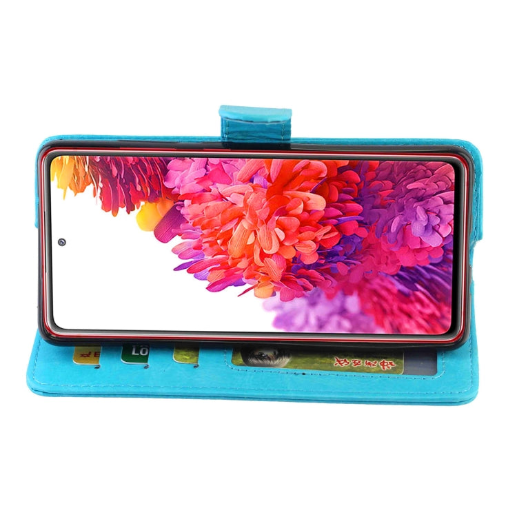 For Samsung Galaxy S20 FE 5G Crazy Horse Texture Leather Horizontal Flip Protective Case with Holder & Card Slots & Wallet & Photo Frame(Baby Blue) by bashfashion