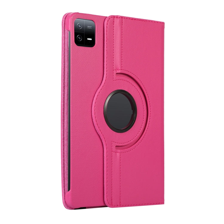 For Xiaomi Pad 6 / Pad 6 Pro ENKAY 360 Degree Rotation Stand Litchi Leather Smart Tablet Case(Rose) by ENKAY