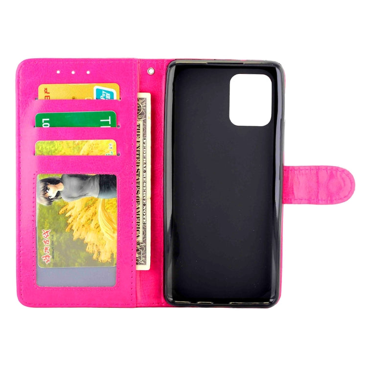 For Samsung Galaxy A42 5G Crazy Horse Texture Leather Horizontal Flip Protective Case with Holder & Card Slots & Wallet & Photo Frame(Rose Red) by bashfashion