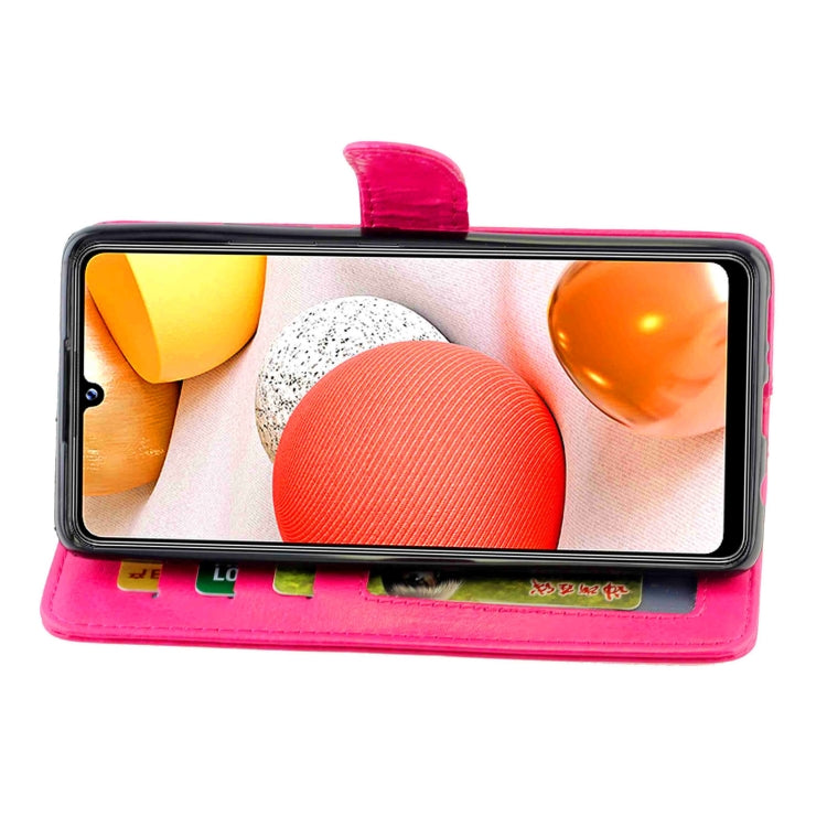 For Samsung Galaxy A42 5G Crazy Horse Texture Leather Horizontal Flip Protective Case with Holder & Card Slots & Wallet & Photo Frame(Rose Red) by bashfashion