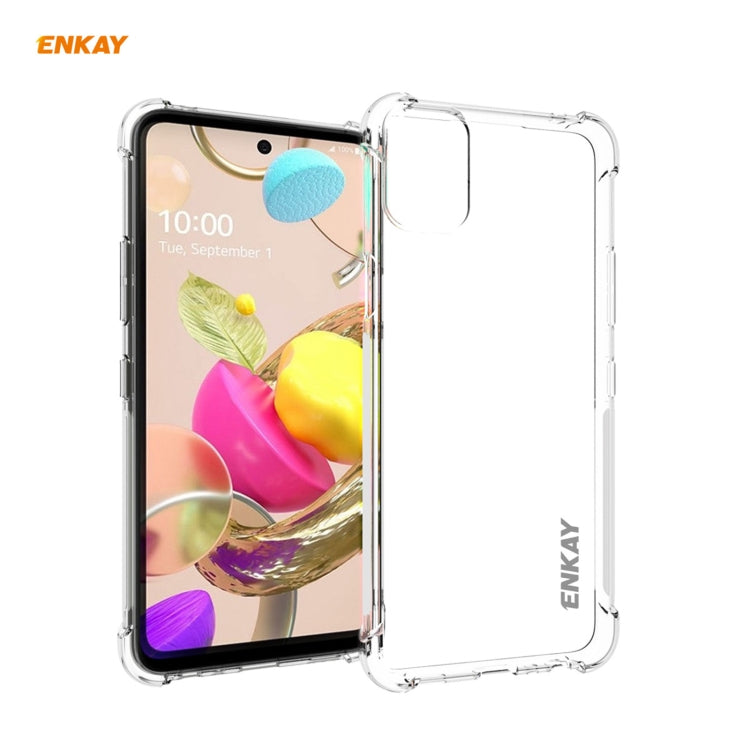 For LG K42 Hat-Prince ENKAY Clear TPU Shockproof Case Soft Anti-slip Cover by ENKAY