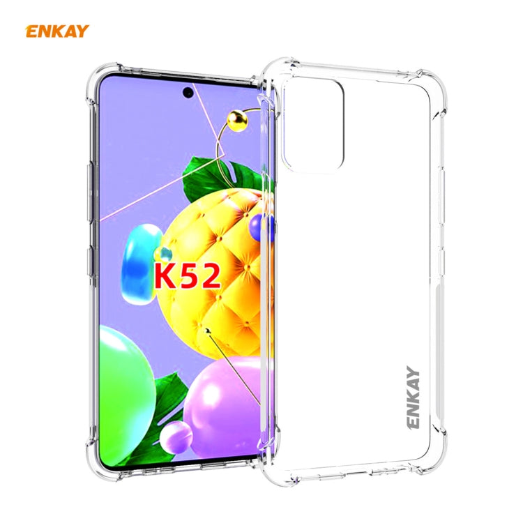 For LG K52 / Q52 / K62 / K62+ Hat-Prince ENKAY Clear TPU Shockproof Case Soft Anti-slip Cover by ENKAY