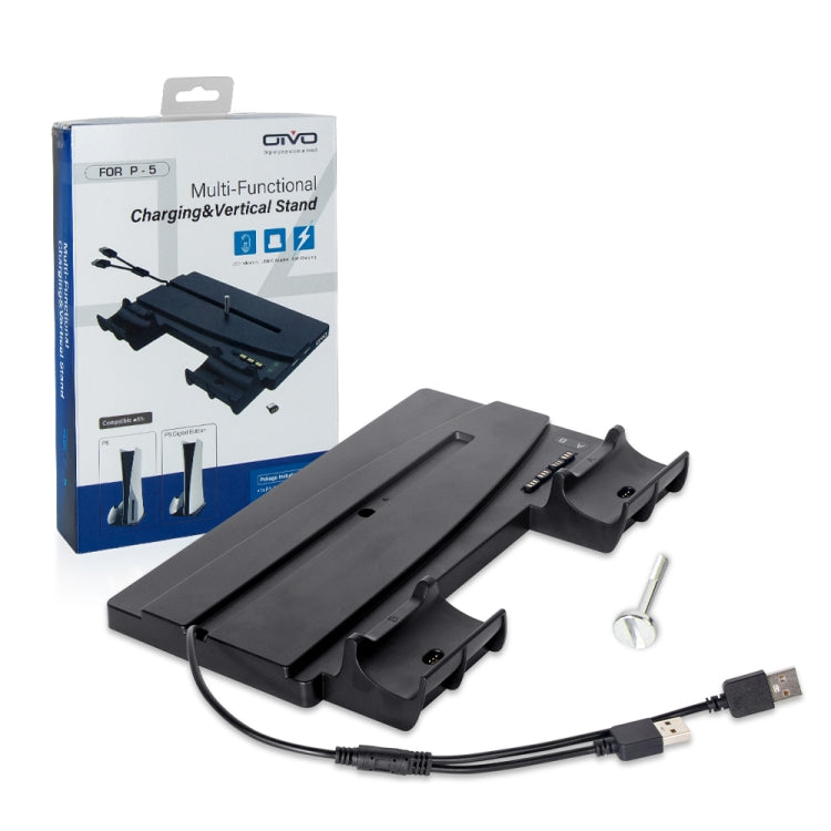 Multi-functinal Charging Stand With LED Light for PS5 by OIVO