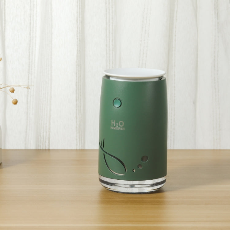 Concise Fish Pattern Mini Home Mute Bedroom Student Dormitory Office Portable USB Wireless Durable Humidifier(Green) by bashfashion