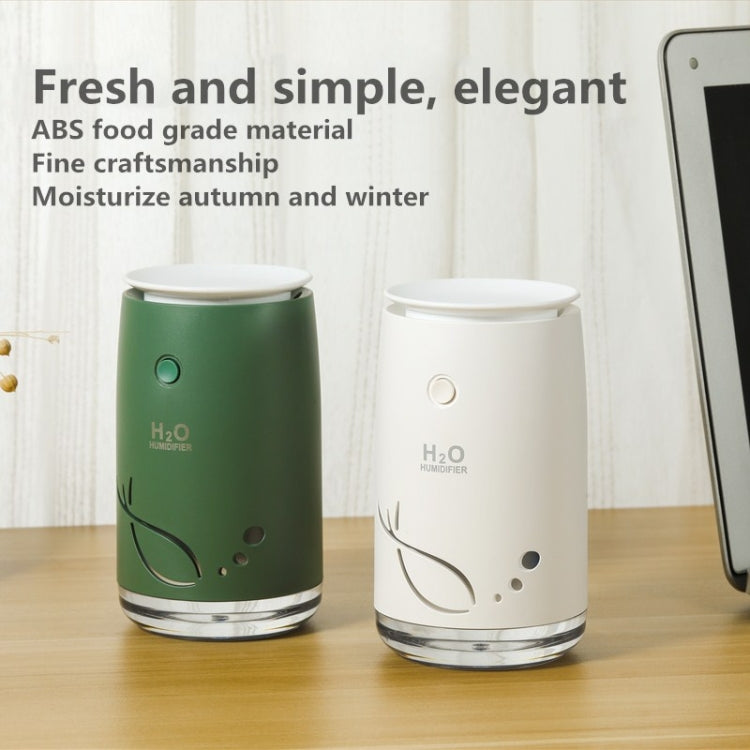 Concise Fish Pattern Mini Home Mute Bedroom Student Dormitory Office Portable USB Wireless Durable Humidifier(Green) by bashfashion