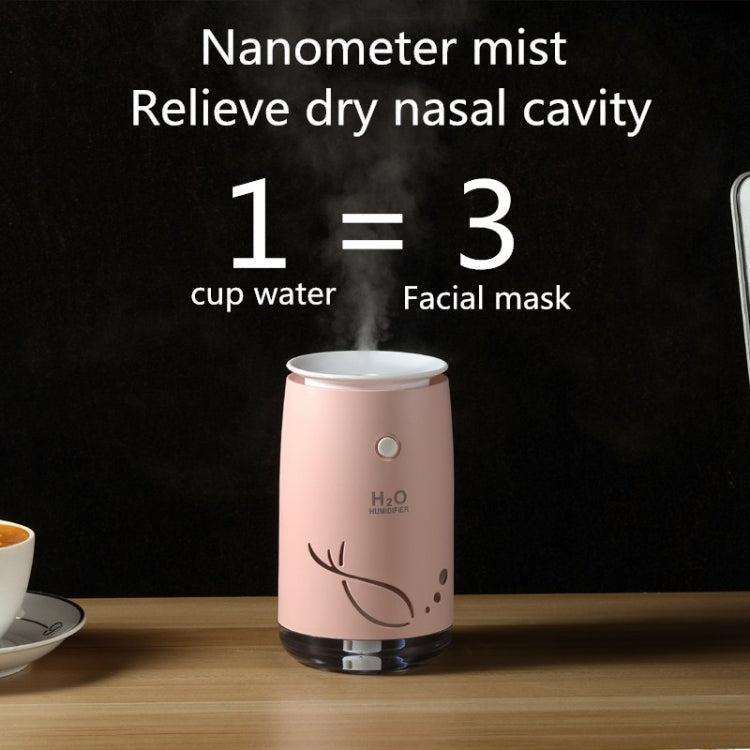 Concise Fish Pattern Mini Home Mute Bedroom Student Dormitory Office Portable USB Wireless Durable Humidifier(Red) by bashfashion