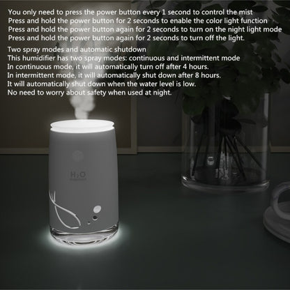 Concise Fish Pattern Mini Home Mute Bedroom Student Dormitory Office Portable USB Wireless Durable Humidifier(Red) by bashfashion