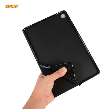 For Samsung Galaxy Tab A7 10.4 T500 / T505 2020 / 2022 ENKAY Horizontal Flip PU Leather + TPU Smart Case with Holder & Sleep / Wake-up Function(Cyan) by ENKAY