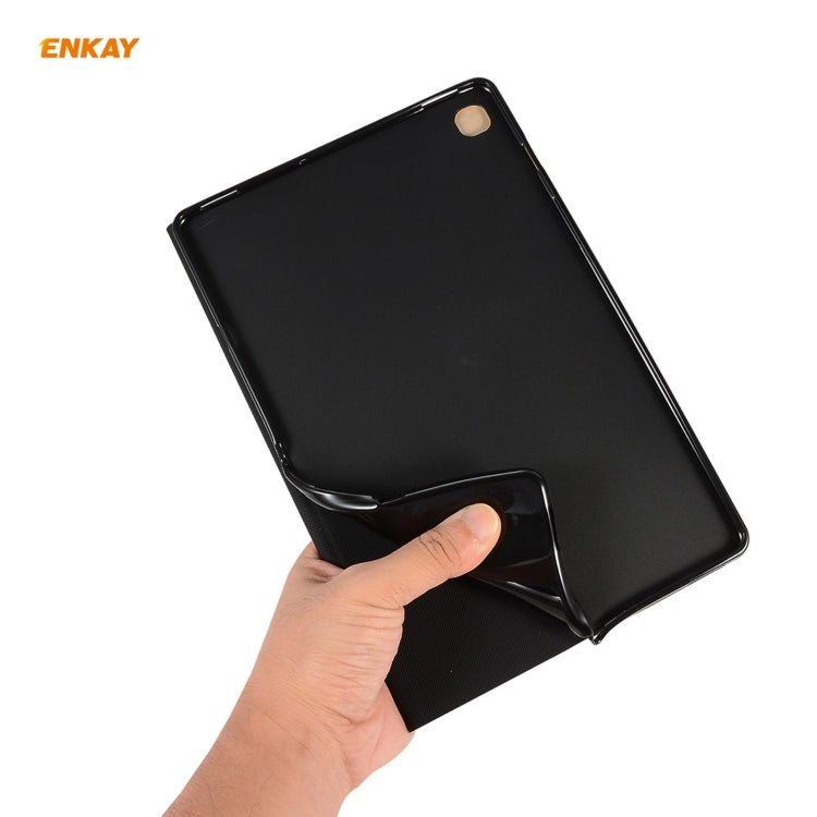 For Samsung Galaxy Tab A7 10.4 T500 / T505 2020 / 2022 ENKAY Horizontal Flip PU Leather + TPU Smart Case with Holder & Sleep / Wake-up Function(Black) by ENKAY
