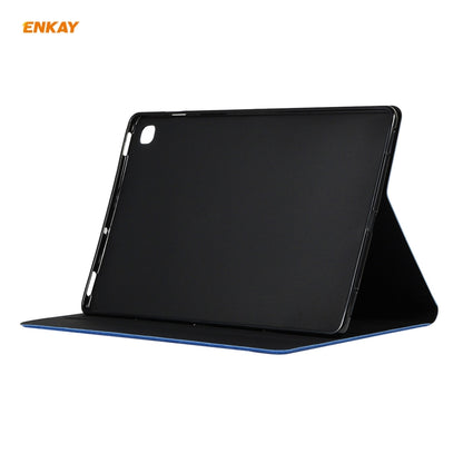 For Samsung Galaxy Tab A7 10.4 T500 / T505 2020 / 2022 ENKAY Coarse Cloth Pattern PU Leather + TPU Smart Case with Holder & Sleep / Wake-up Function(Black) by ENKAY