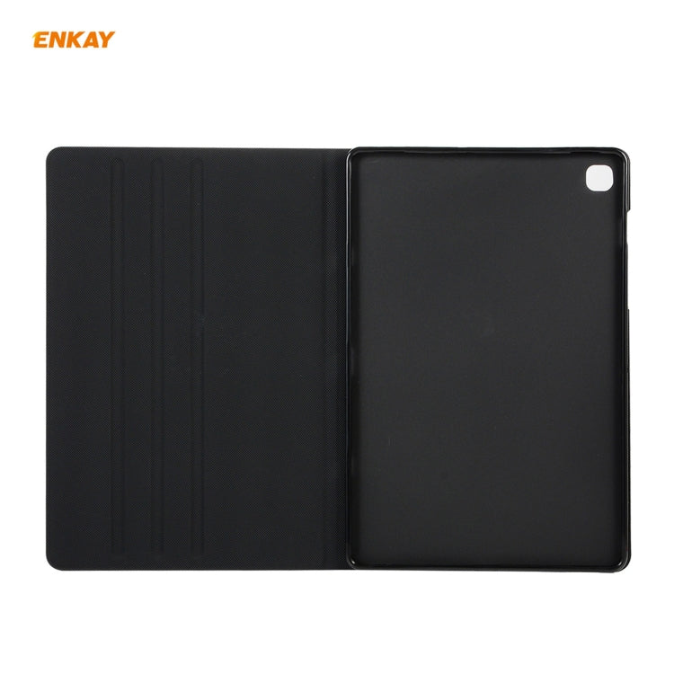 For Samsung Galaxy Tab A7 10.4 T500 / T505 2020 / 2022 ENKAY Coarse Cloth Pattern PU Leather + TPU Smart Case with Holder & Sleep / Wake-up Function(Grey) by ENKAY
