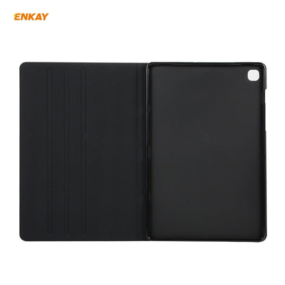 For Samsung Galaxy Tab A7 10.4 T500 / T505 2020 / 2022 ENKAY Coarse Cloth Pattern PU Leather + TPU Smart Case with Holder & Sleep / Wake-up Function(Light Brown) by ENKAY