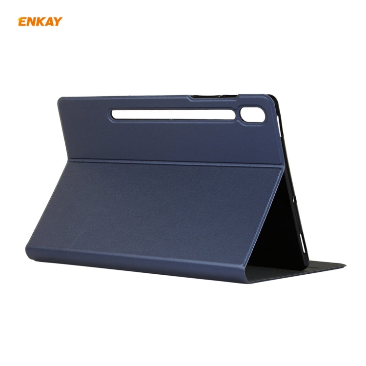 For Samsung Galaxy Tab S8 / Galaxy Tab S7 11.0 T870 / T875 ENKAY Horizontal Flip PU Leather + TPU Smart Case with Holder & Sleep / Wake-up Function(Dark Blue) by ENKAY
